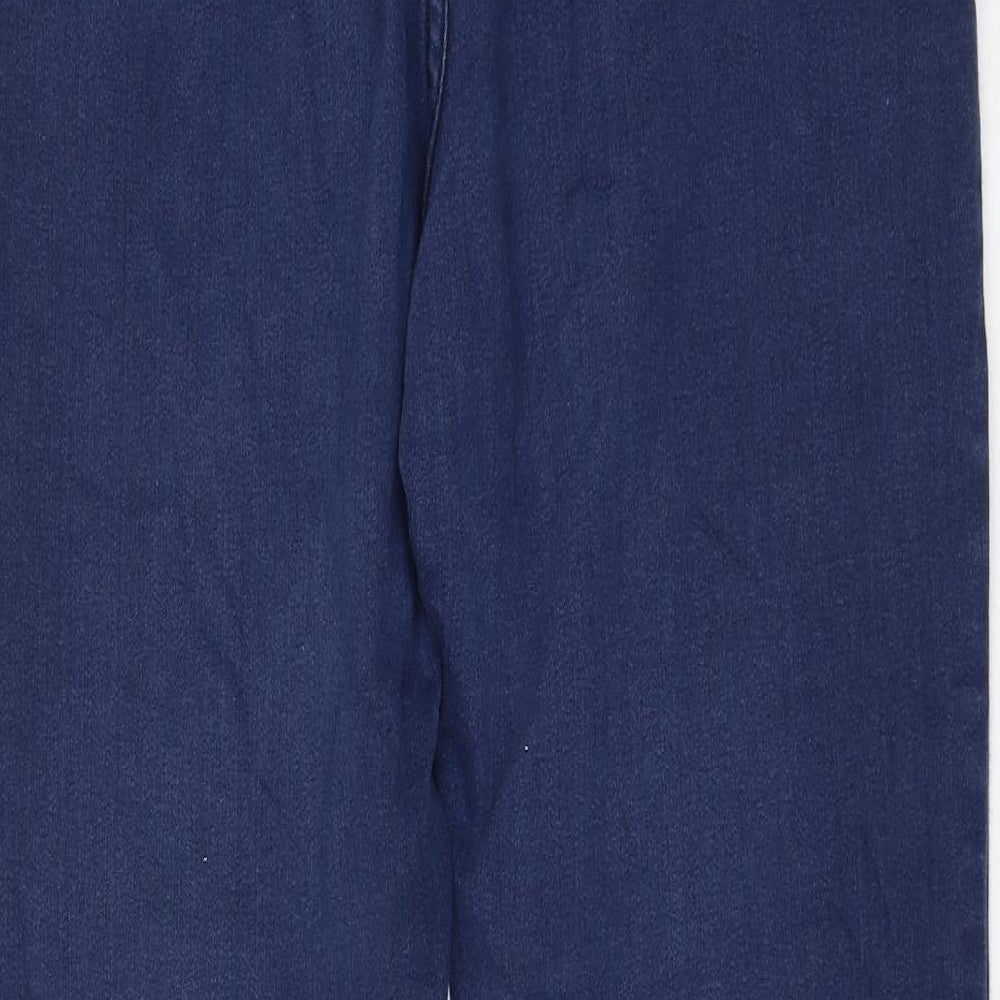 Marks and Spencer Womens Blue Cotton Straight Jeans Size 16 L29 in Regular Zip
