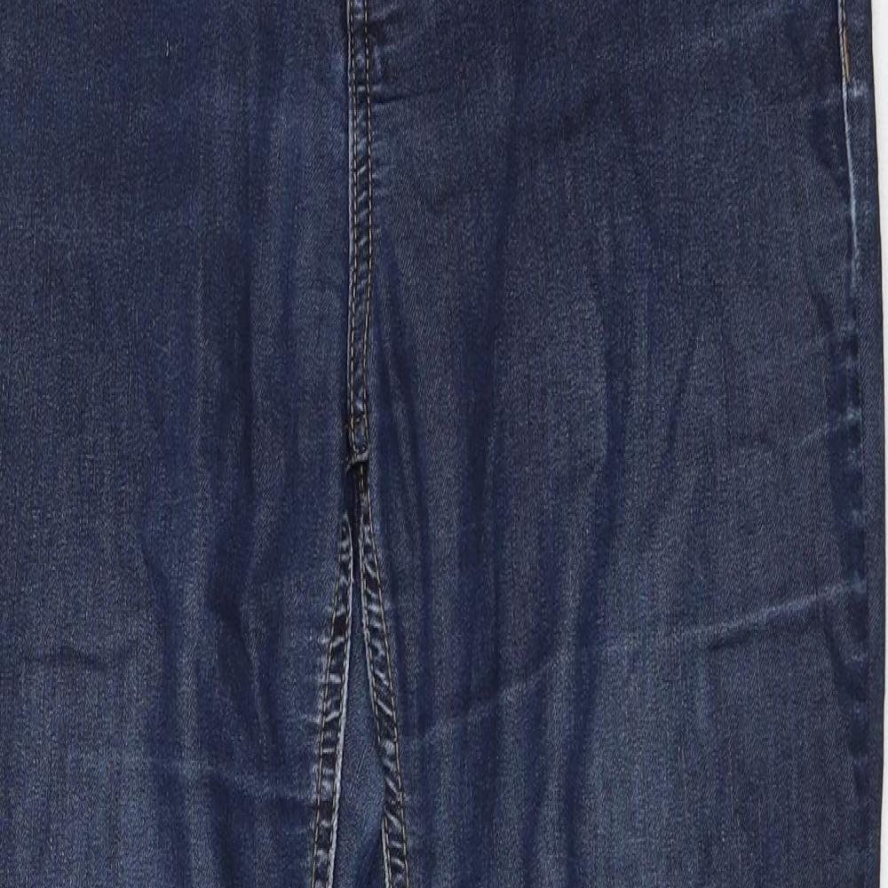Wallis Womens Blue Cotton Straight Jeans Size 10 L29 in Regular Zip