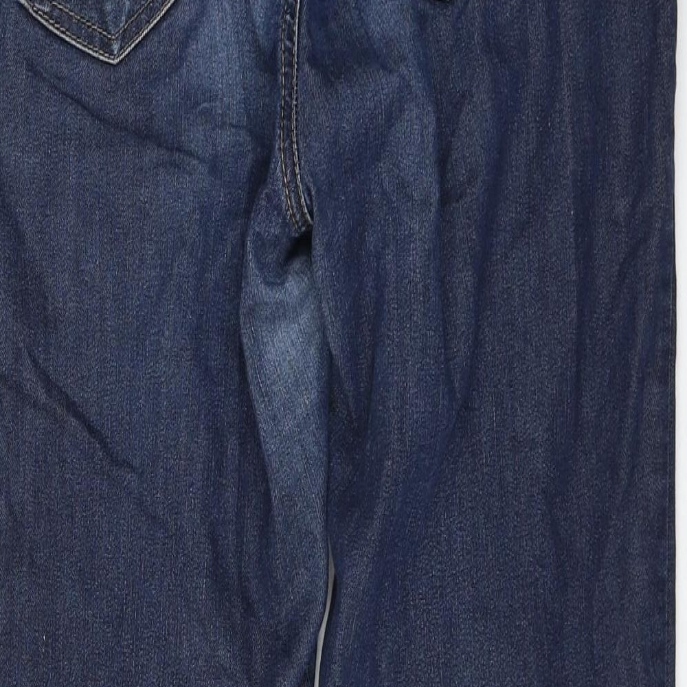 Wallis Womens Blue Cotton Straight Jeans Size 10 L29 in Regular Zip