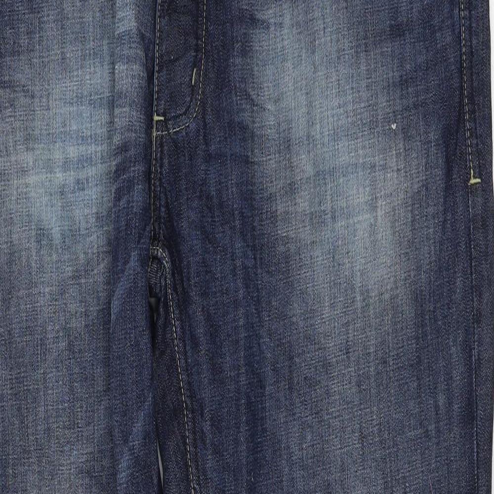 Primark Mens Blue Cotton Straight Jeans Size 40 in L30 in Regular Zip