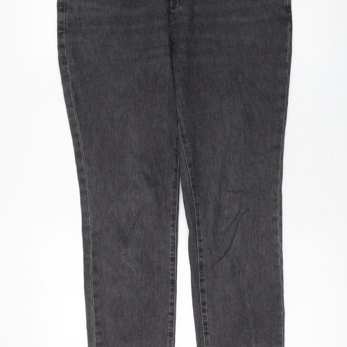 H&M Womens Grey Cotton Straight Jeans Size 32 in L32 in Regular Zip
