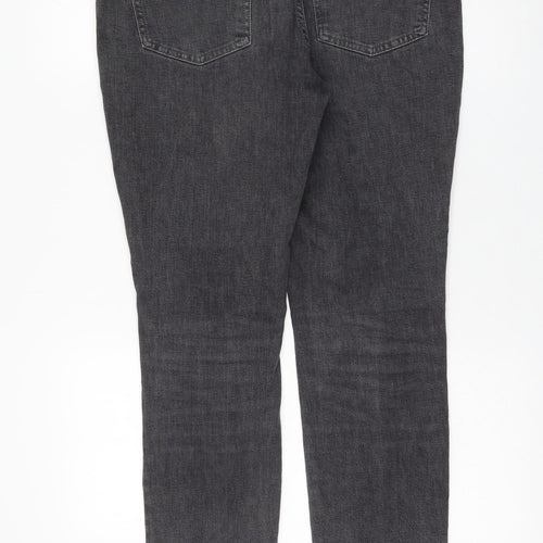 H&M Womens Grey Cotton Straight Jeans Size 32 in L32 in Regular Zip
