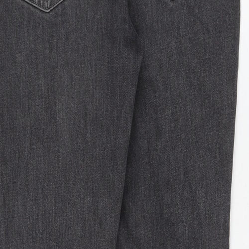 H&M Womens Grey Cotton Straight Jeans Size 32 in L32 in Regular Zip