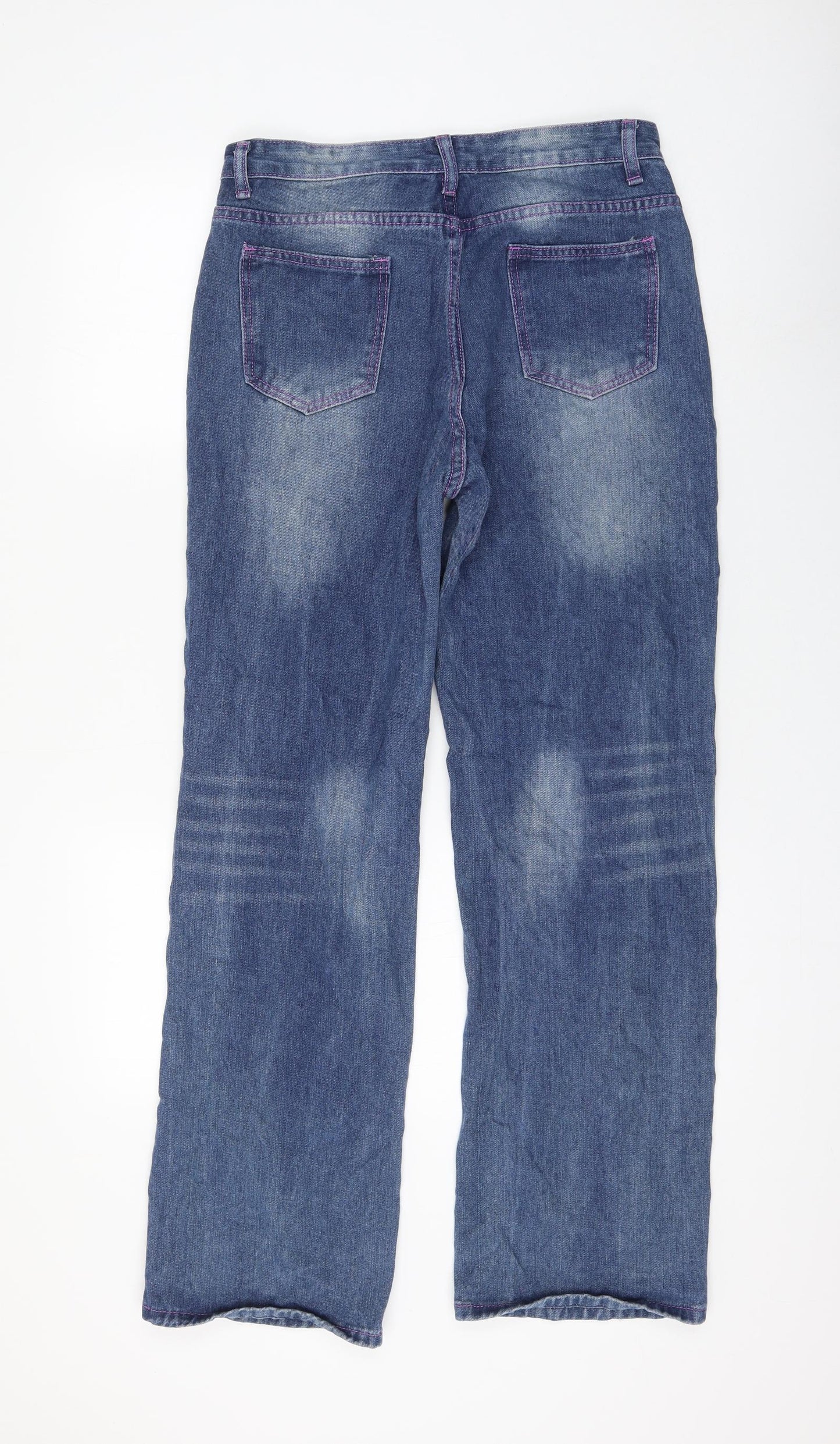 Preworn Womens Blue Polyester Straight Jeans Size 30 in L30 in Regular Zip - Baby Girl