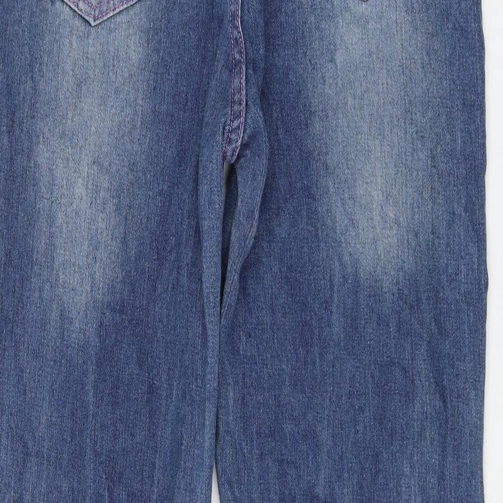 Preworn Womens Blue Polyester Straight Jeans Size 30 in L30 in Regular Zip - Baby Girl
