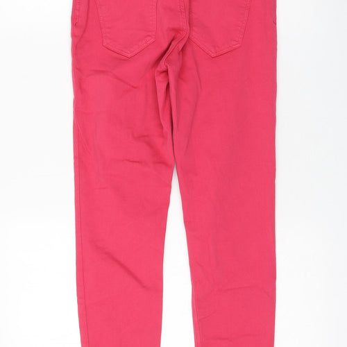 Dorothy Perkins Womens Pink Cotton Skinny Jeans Size 8 L25 in Regular Zip