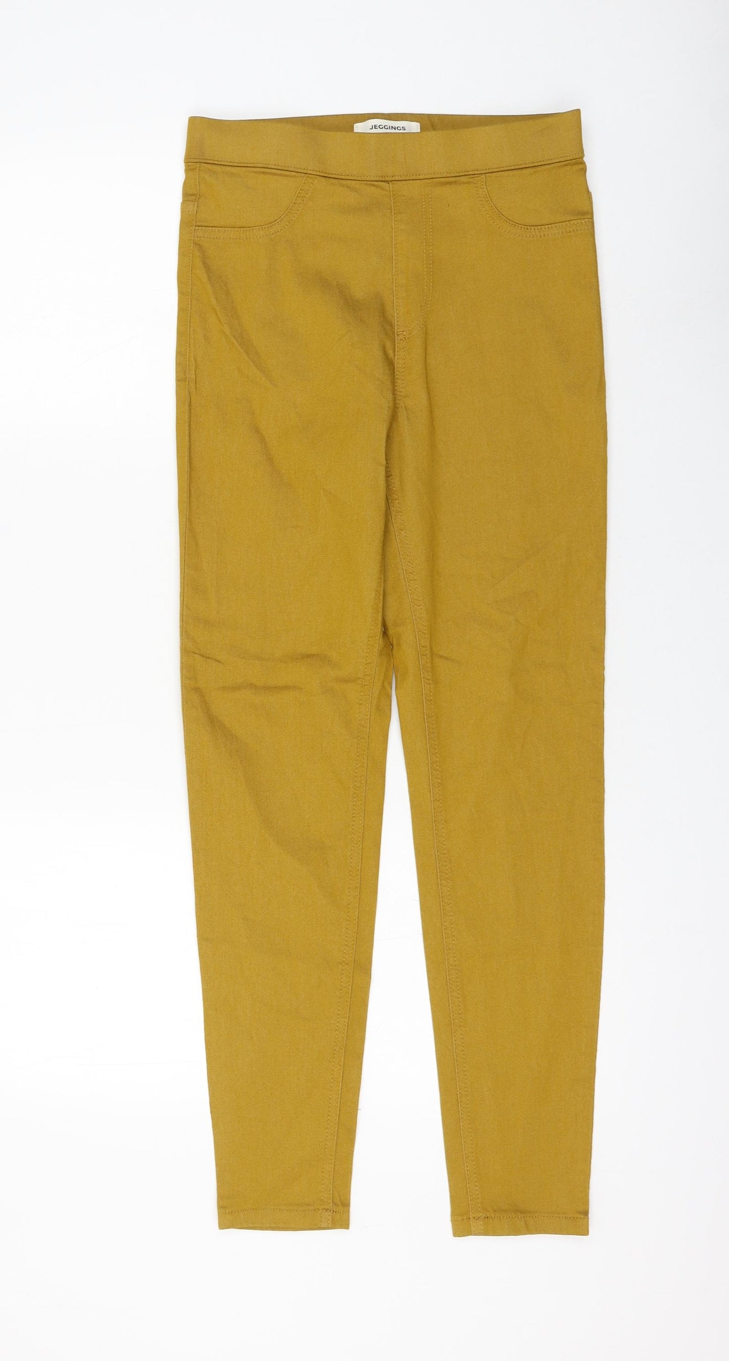 Marks and Spencer Womens Yellow Cotton Jegging Jeans Size 8 L28 in Regular
