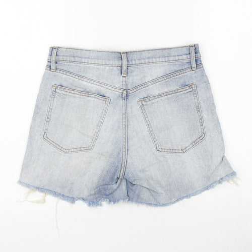 Gap Womens Blue Cotton Mom Shorts Size 27 in L6 in Regular Zip - Distressed