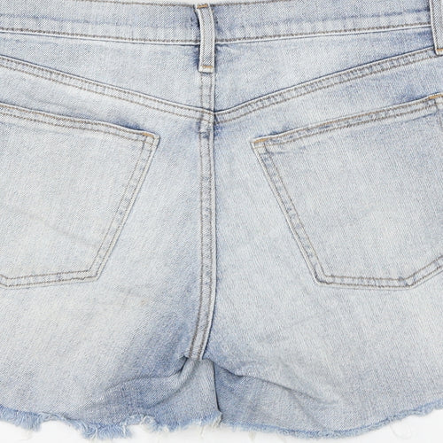 Gap Womens Blue Cotton Mom Shorts Size 27 in L6 in Regular Zip - Distressed