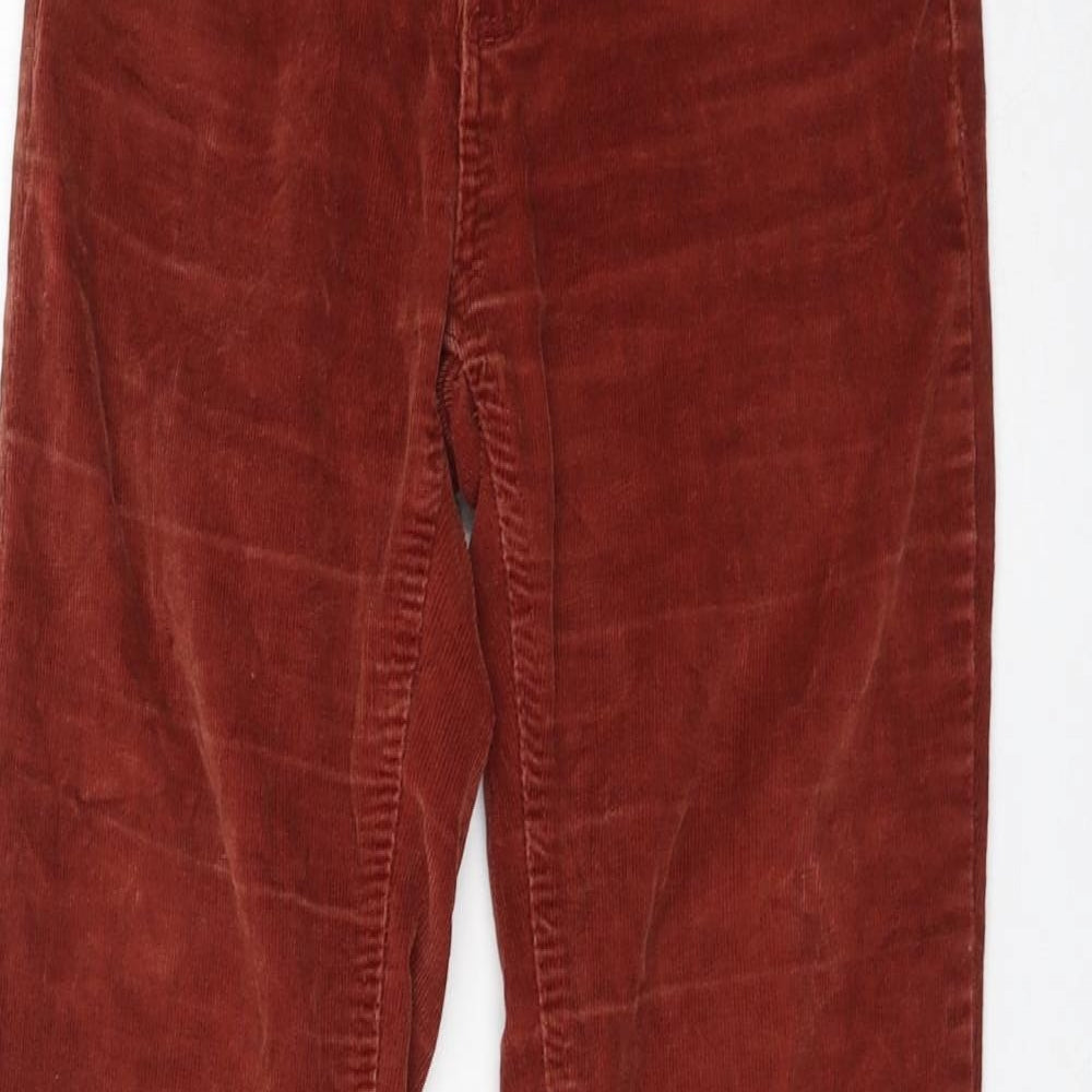 Pull&Bear Womens Red Cotton Trousers Size 6 L32 in Regular Zip