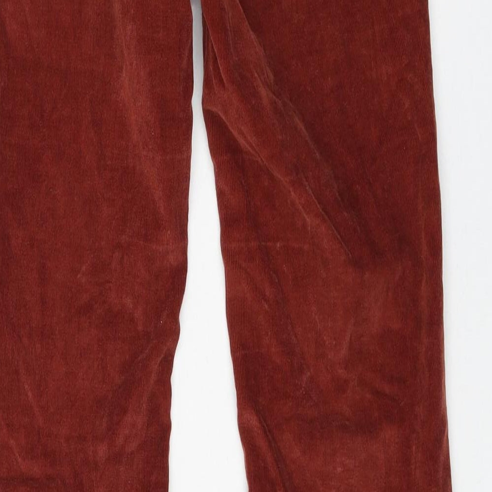 Pull&Bear Womens Red Cotton Trousers Size 6 L32 in Regular Zip