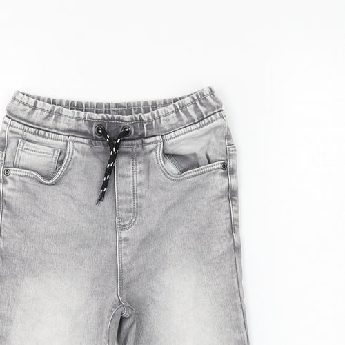 TU Boys Grey Cotton Bermuda Shorts Size 9 Years Regular Drawstring