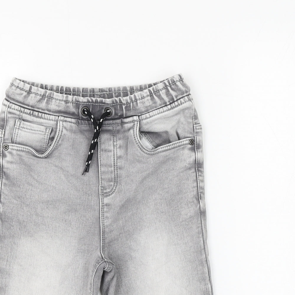 TU Boys Grey Cotton Bermuda Shorts Size 9 Years Regular Drawstring