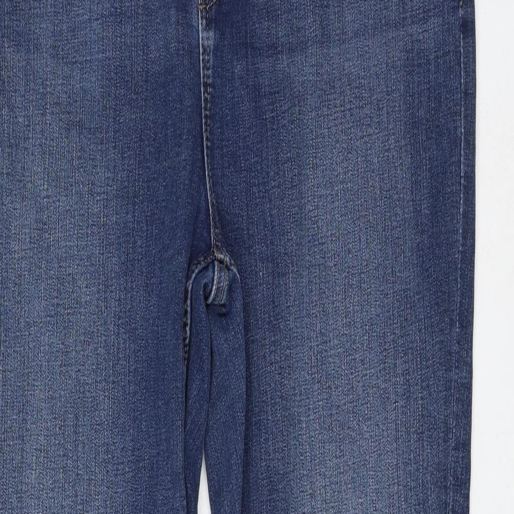 Marks and Spencer Womens Blue Polyester Straight Jeans Size 16 L32 in Regular Zip