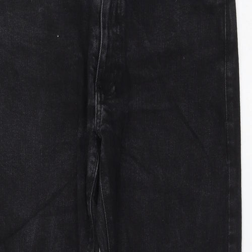 Marks and Spencer Womens Black Cotton Straight Jeans Size 30 in L29 in Regular Zip