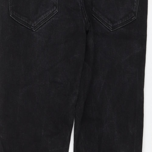 Marks and Spencer Womens Black Cotton Straight Jeans Size 30 in L29 in Regular Zip