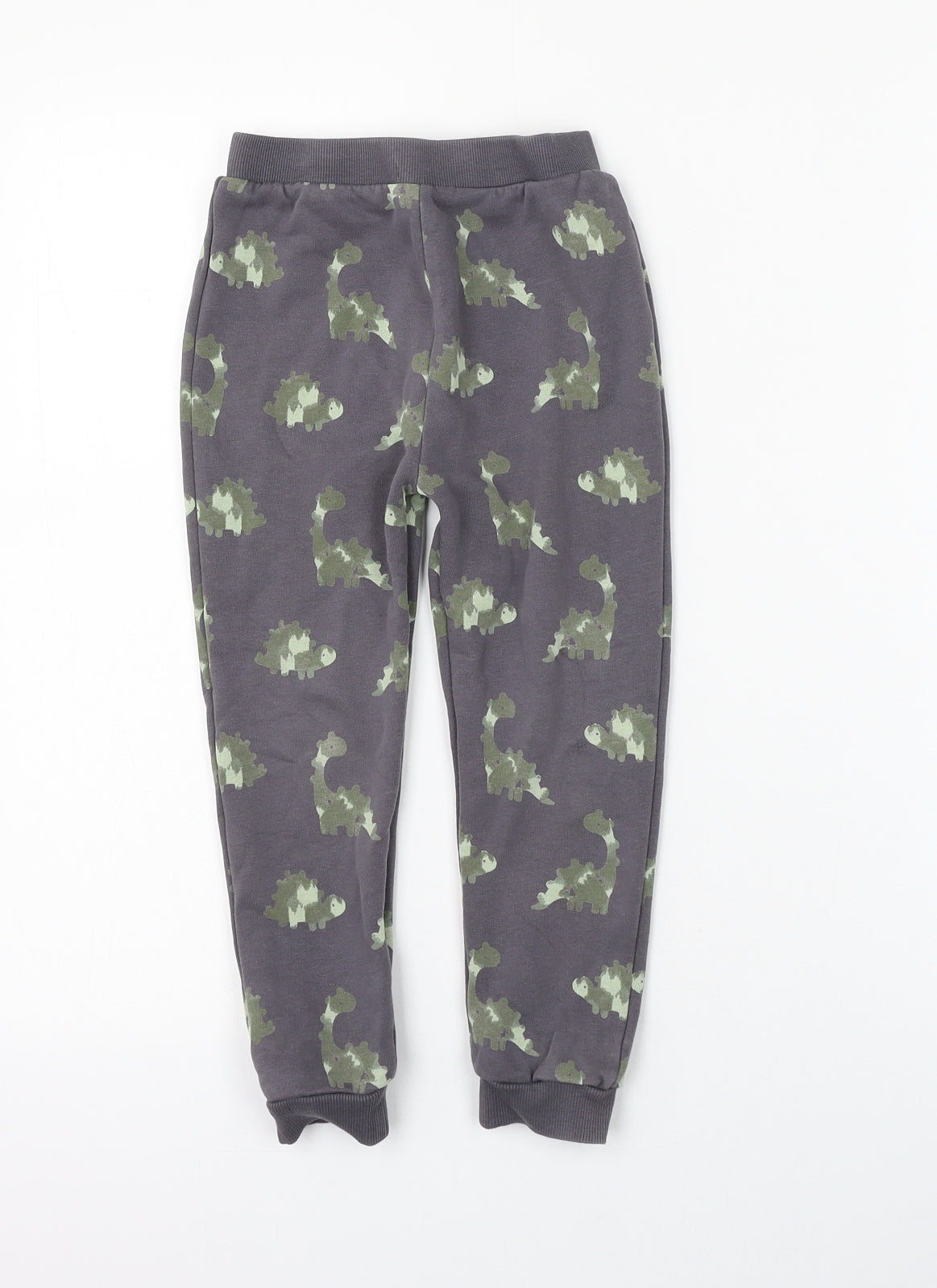 George Boys Grey Geometric Cotton Jogger Trousers Size 4-5 Years Regular Pullover - Dinosaur