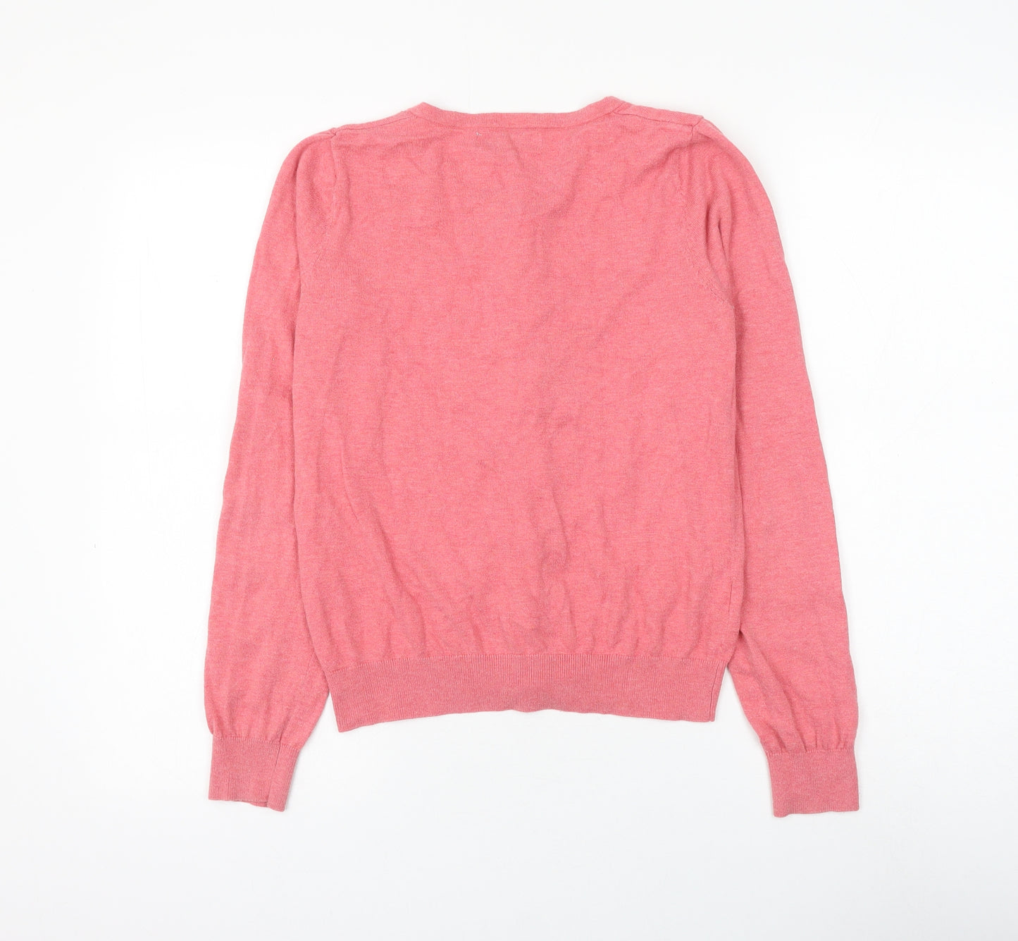 NEXT Womens Pink Round Neck Cotton Cardigan Jumper Size 10