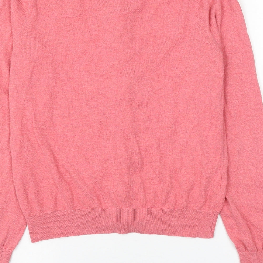 NEXT Womens Pink Round Neck Cotton Cardigan Jumper Size 10