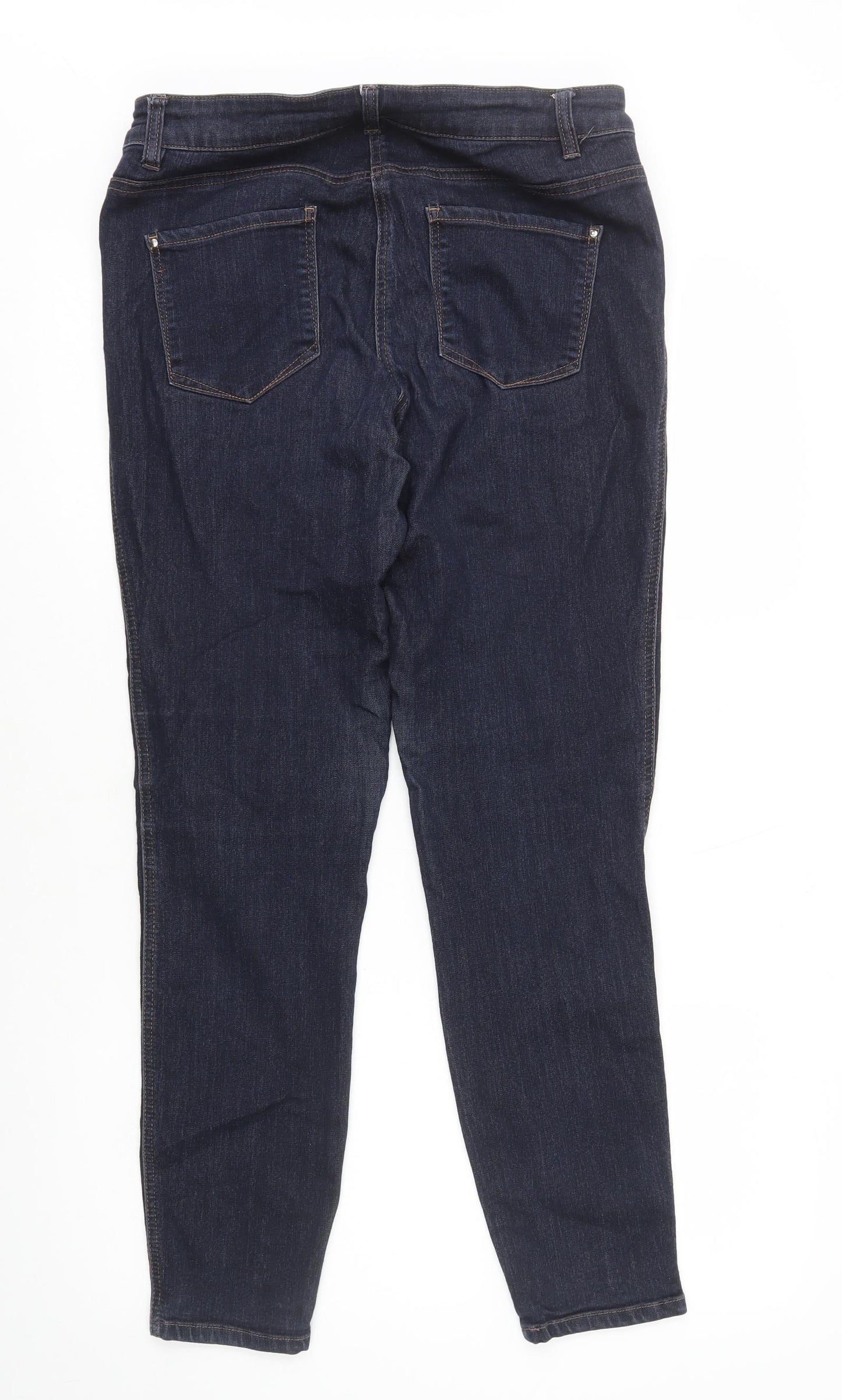 TU Womens Blue Viscose Skinny Jeans Size 14 L30 in Regular Zip