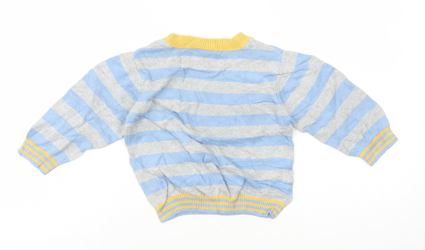 NEXT Boys Blue Striped 100% Cotton Pullover Jumper Size 9-12 Months Pullover