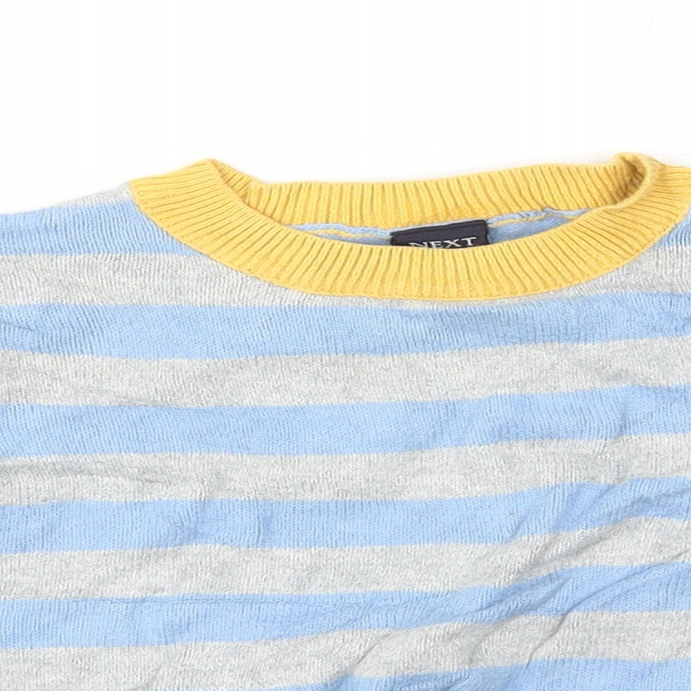 NEXT Boys Blue Striped 100% Cotton Pullover Jumper Size 9-12 Months Pullover