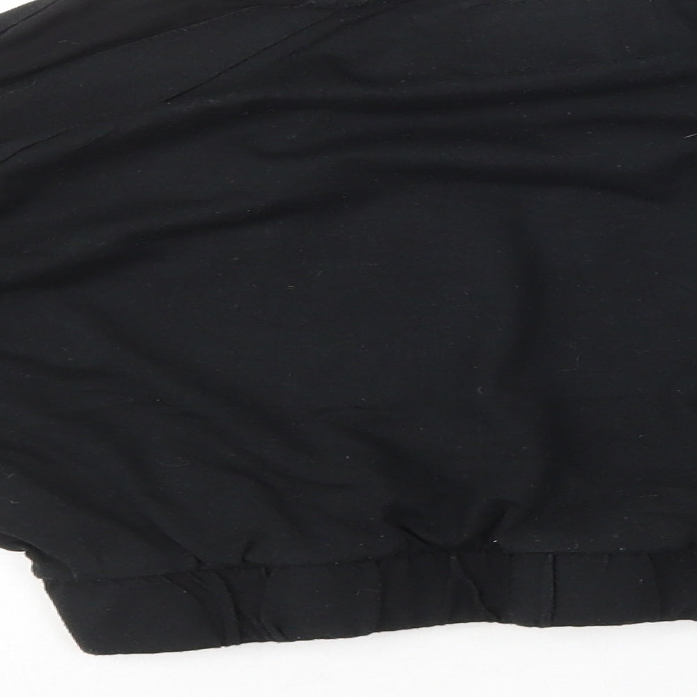 Pink Soda Womens Black Cotton Cropped T-Shirt Size 8 Round Neck - Pink Soda