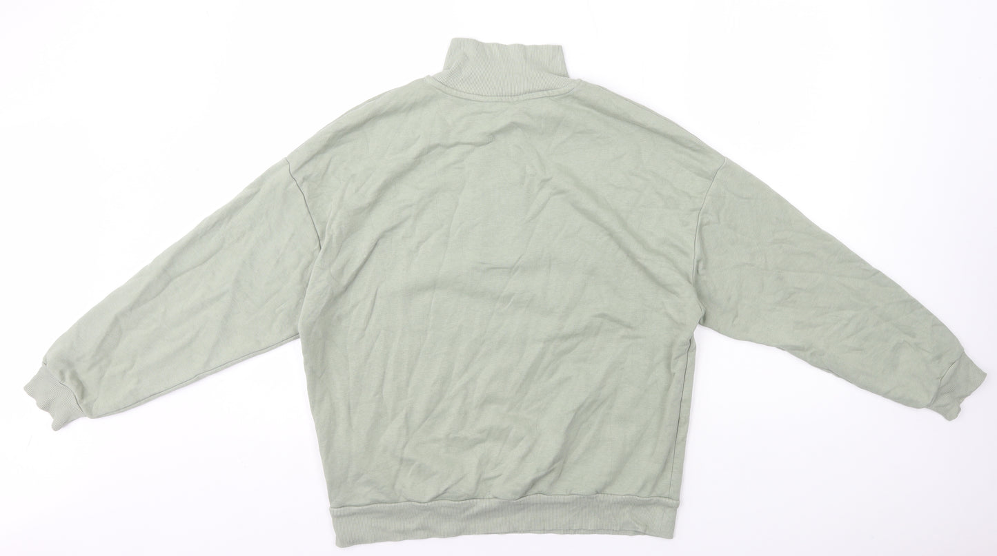 Marks and Spencer Womens Green Cotton Pullover Sweatshirt Size 12 Zip