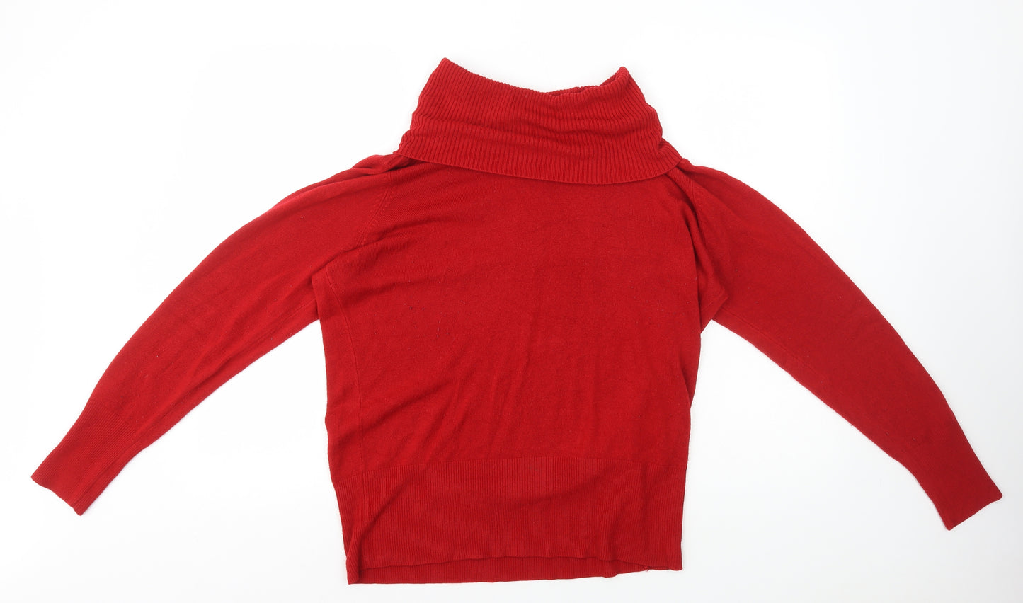 Debenhams Womens Red Roll Neck Acrylic Pullover Jumper Size 18