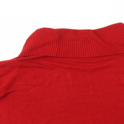 Debenhams Womens Red Roll Neck Acrylic Pullover Jumper Size 18