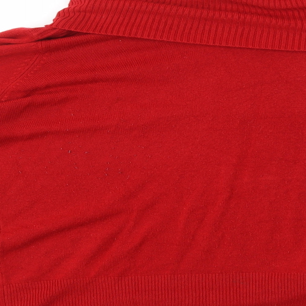 Debenhams Womens Red Roll Neck Acrylic Pullover Jumper Size 18