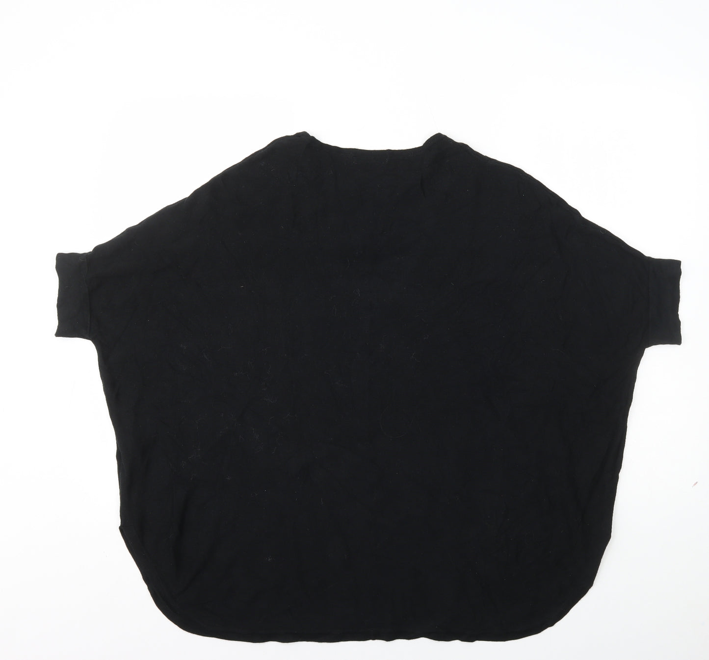 TU Womens Black Viscose Basic T-Shirt Size 16 Round Neck