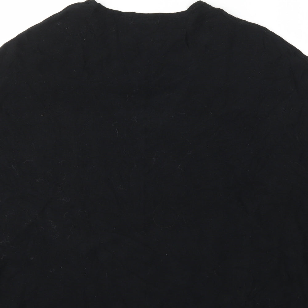 TU Womens Black Viscose Basic T-Shirt Size 16 Round Neck