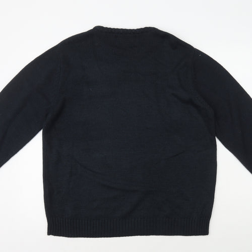 Cedar Wood State Mens Blue Round Neck Acrylic Pullover Jumper Size XL - Santa