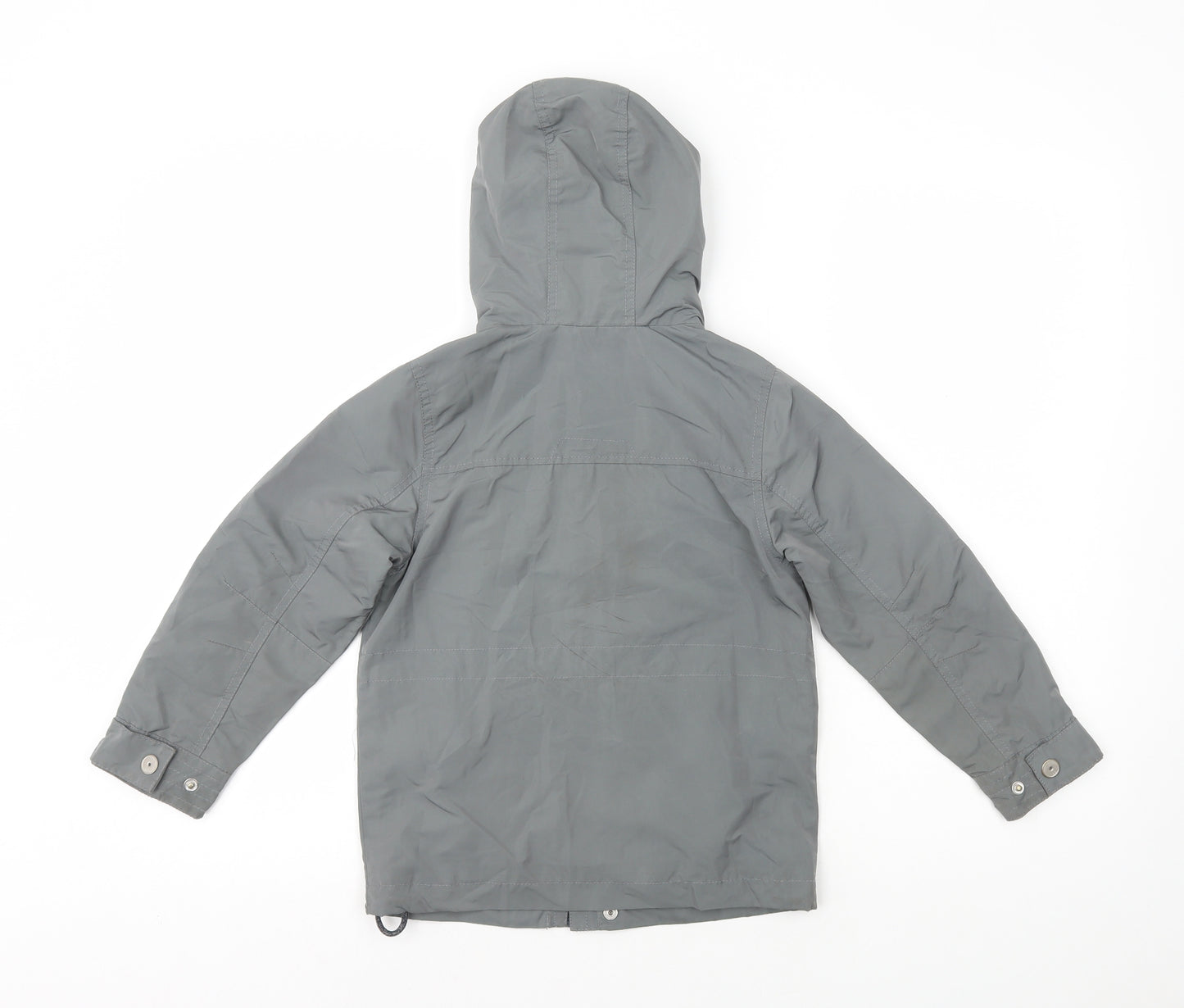 NEXT Boys Grey Rain Coat Coat Size 6 Years Zip