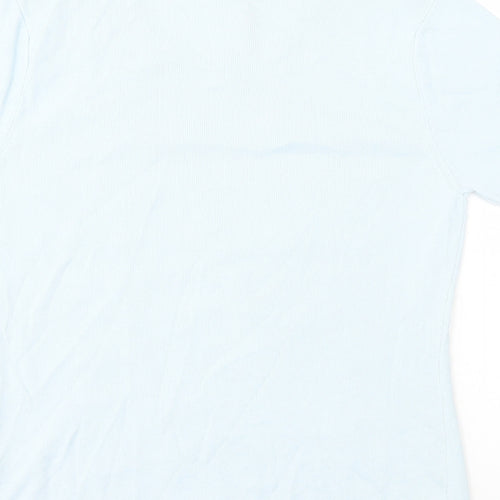 Karen Scott Womens Blue Viscose Basic T-Shirt Size 10 Round Neck