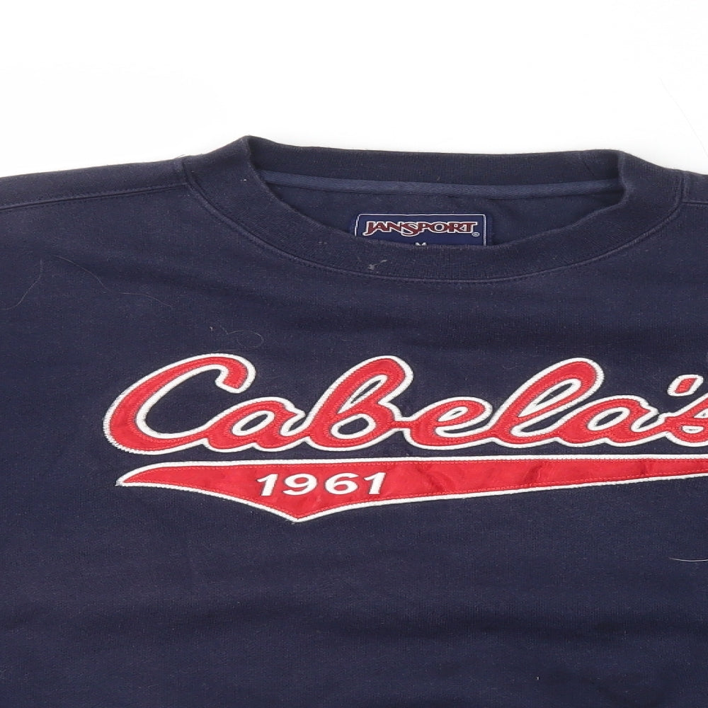 JanSport Mens Blue Cotton Pullover Sweatshirt Size M - Cabelas