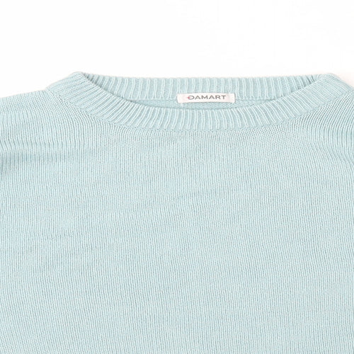 Damart Womens Blue Crew Neck Polyester Pullover Jumper Size M