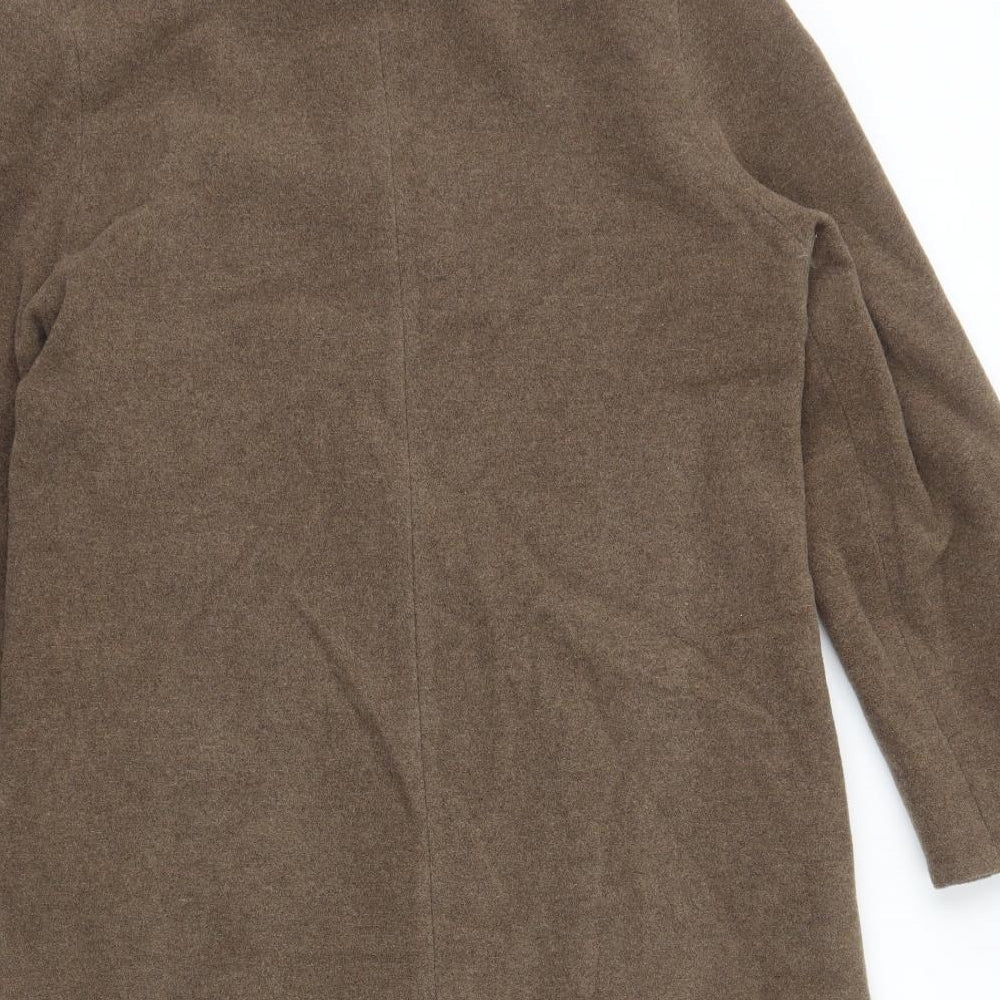 BHS Womens Brown Overcoat Coat Size 10 Button