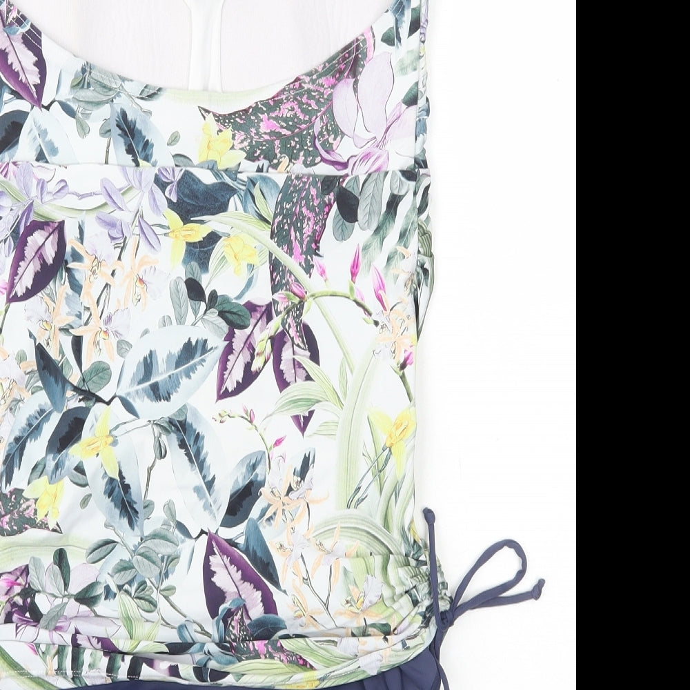 NEXT Womens Blue Floral Polyamide One Piece Size 14