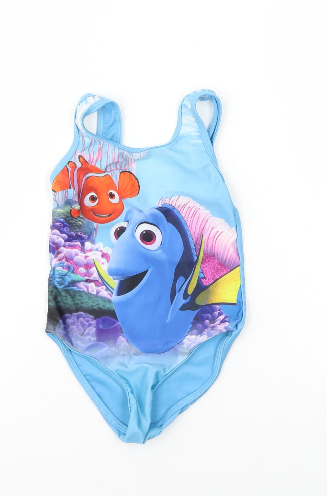 Avon Girls Blue Polyamide Basic Tank Size 4-5 Years Round Neck Pullover - Swimming Disney Finding Nemo