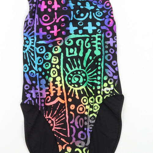 Hind Womens Multicoloured Geometric Polyamide One Piece Size 10