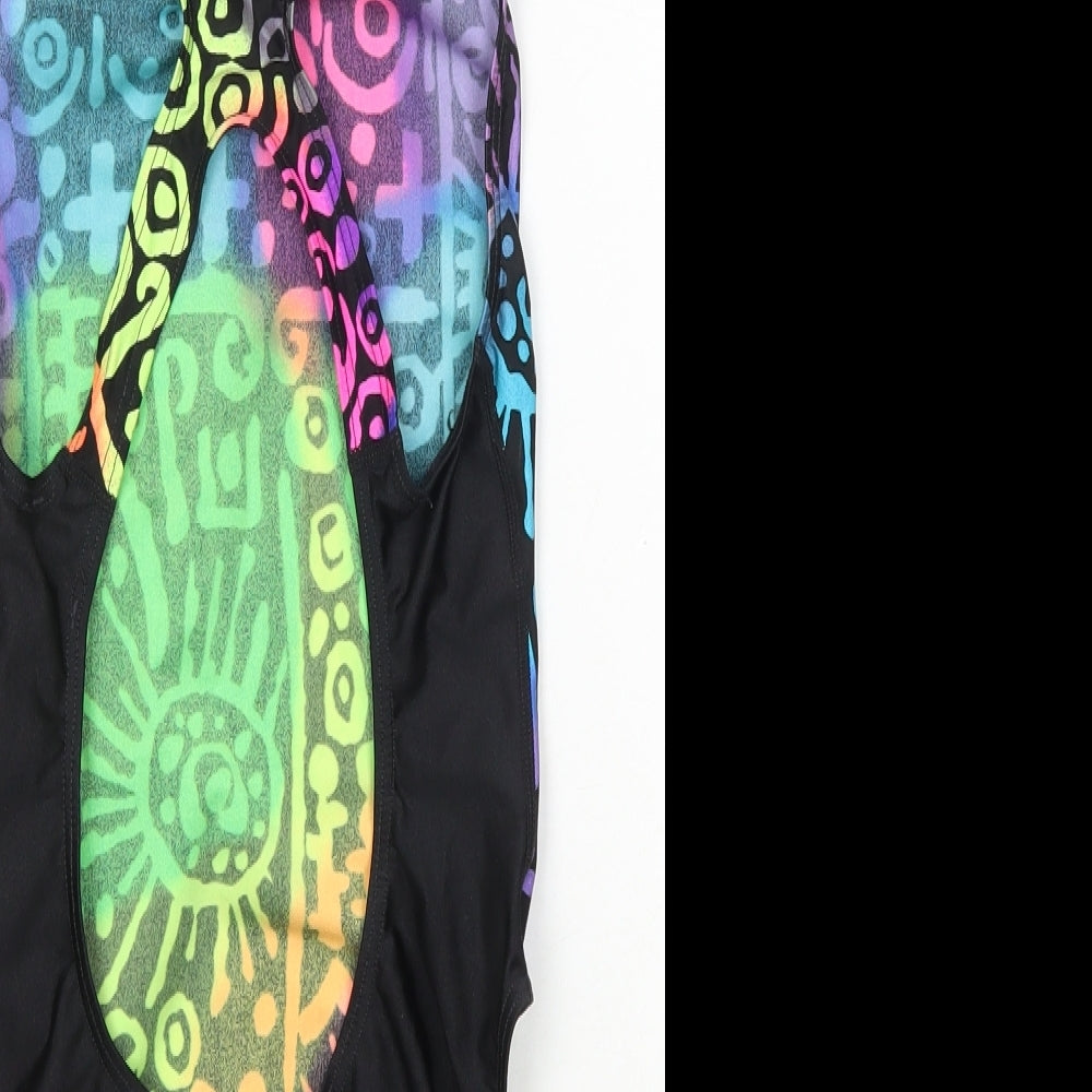 Hind Womens Multicoloured Geometric Polyamide One Piece Size 10