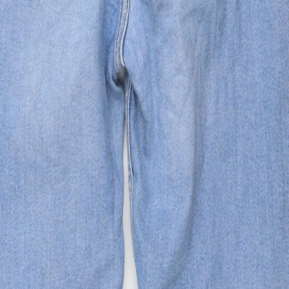 F&F Womens Blue Cotton Tapered Jeans Size 10 L27 in Regular Button