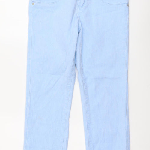 Cherokee Womens Blue Cotton Cropped Jeans Size 8 L24 in Regular Button