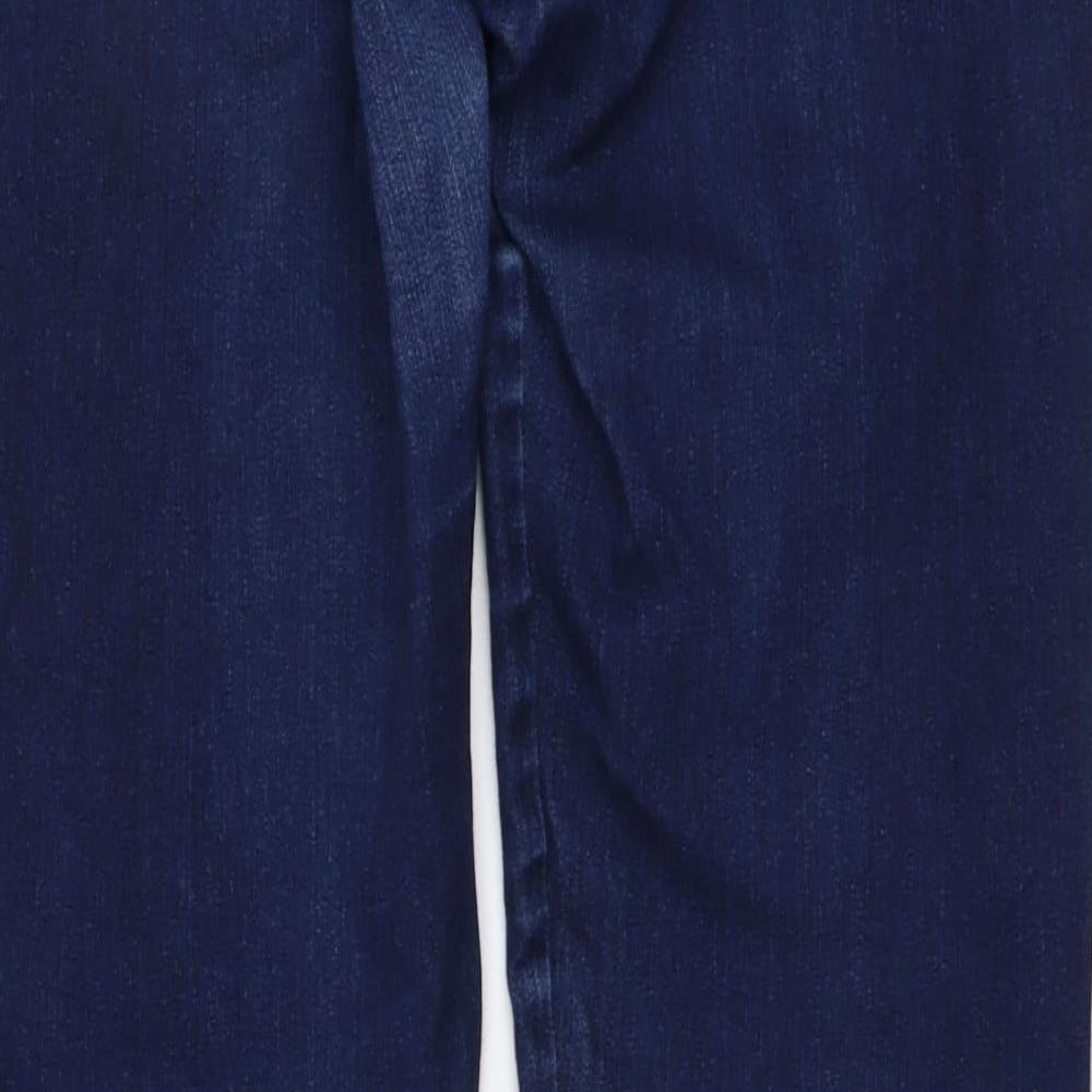 M&Co Womens Blue Cotton Straight Jeans Size 14 L32 in Regular Button