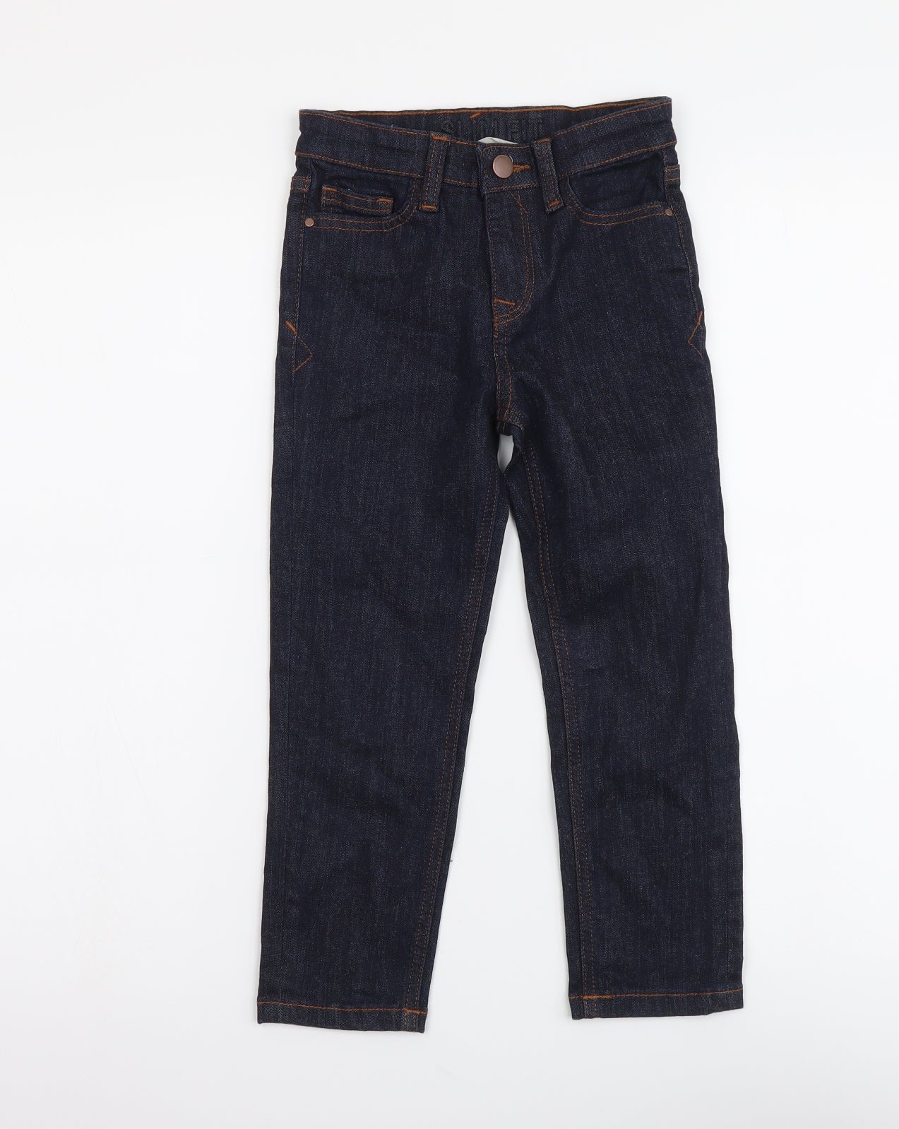 John Lewis Boys Blue Cotton Straight Jeans Size 5 Years Regular Button