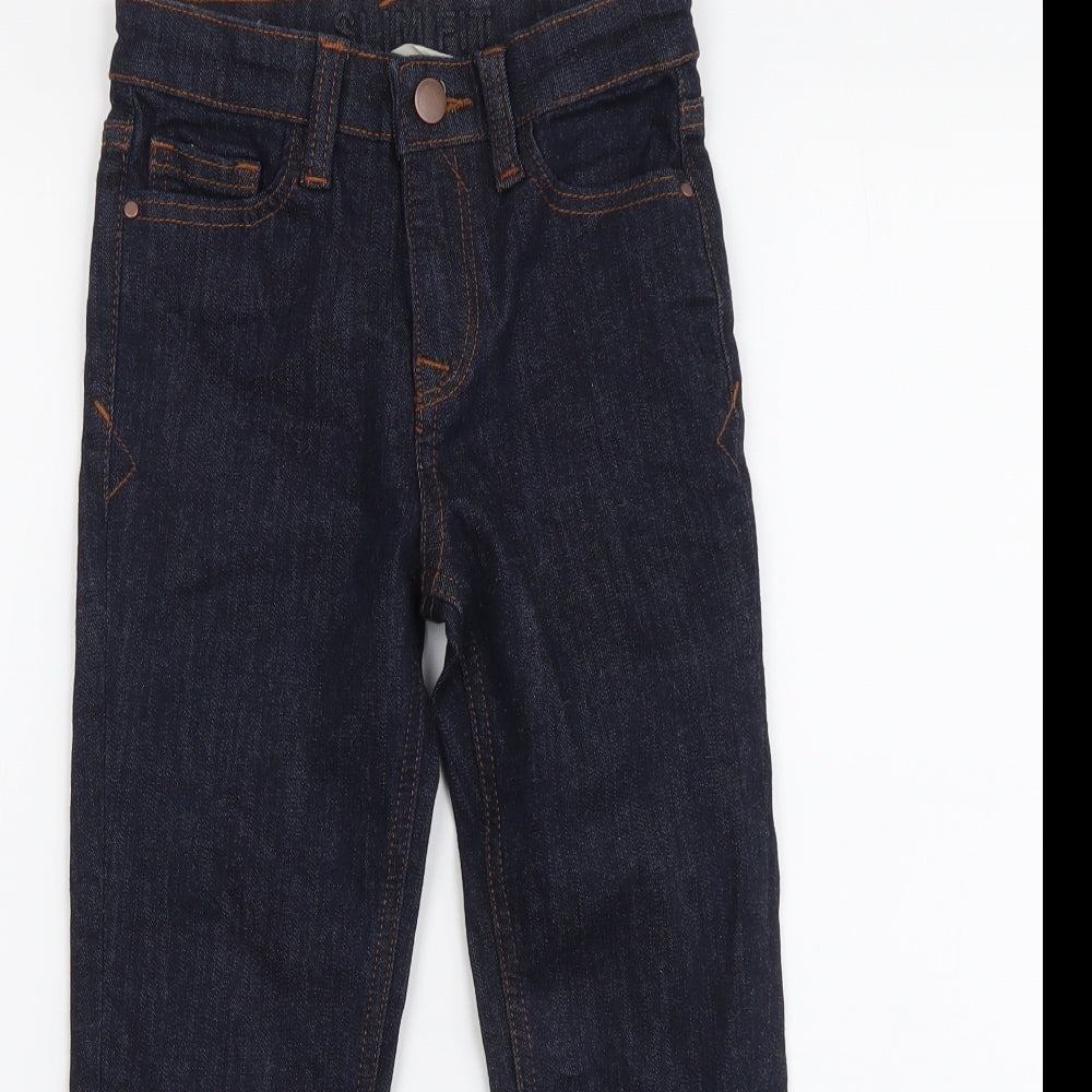 John Lewis Boys Blue Cotton Straight Jeans Size 5 Years Regular Button