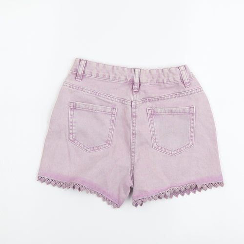 George Girls Pink Cotton Compression Shorts Size 8-9 Years Regular Zip