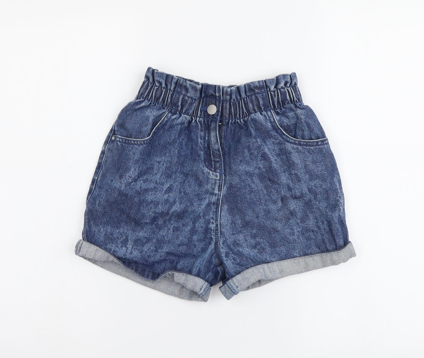 NEXT Girls Blue Cotton Chino Shorts Size 9 Years Regular Zip